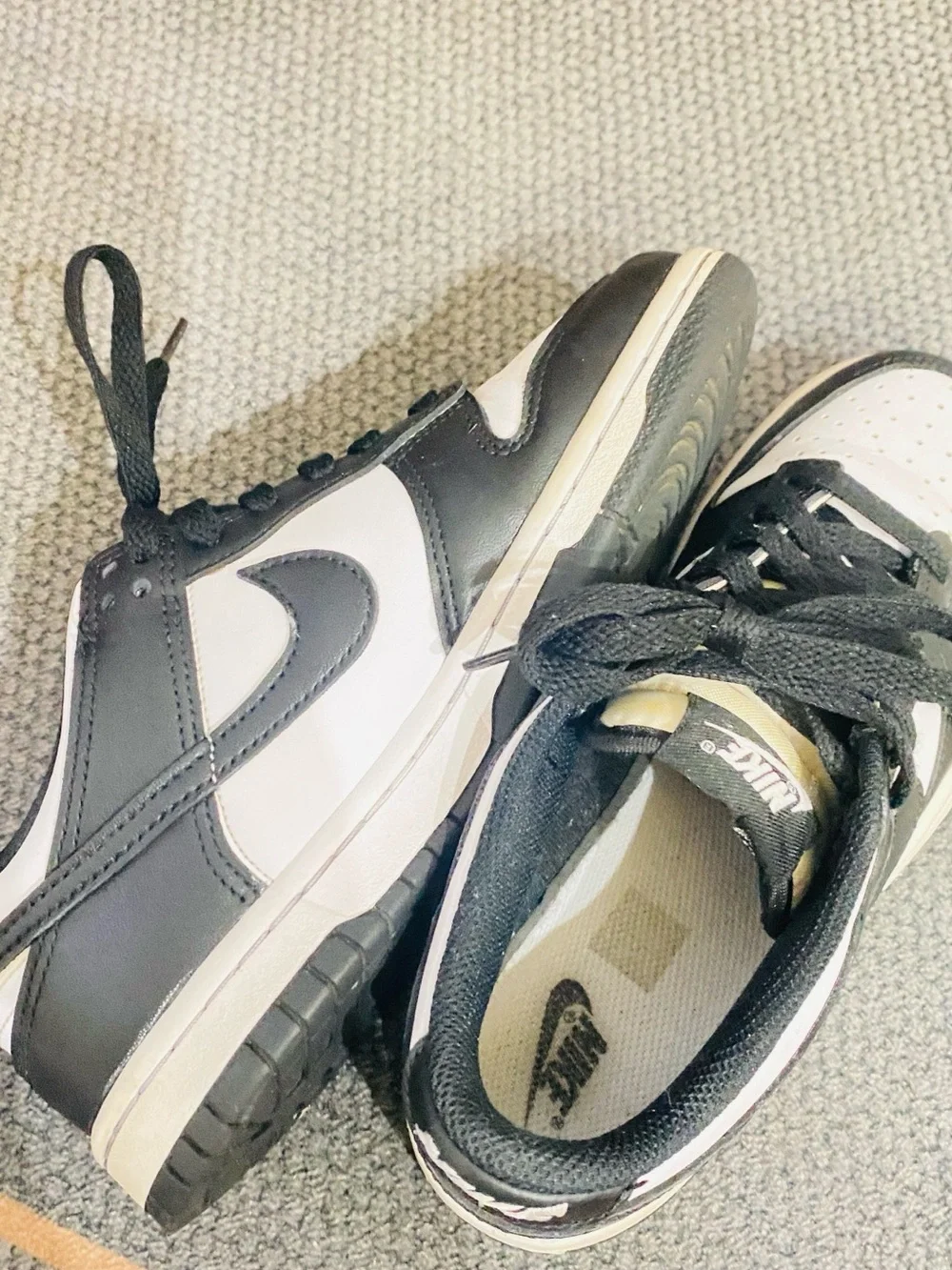 Nike Women’s Black and White Low-Top Sneakers with Swoosh